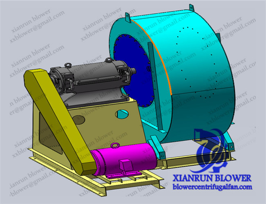 3000Pa -25425Pa Özel Endüstriyel Fan Üfleyici Tasarım Çizimleri Beton Dayanımı